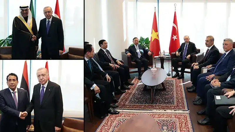 Cumhurbaşkanı Erdoğan, New York'ta üç ülkenin temsilcileriyle görüştü
