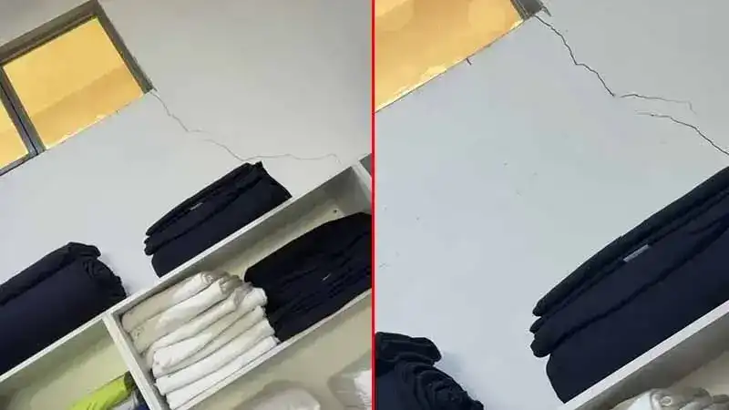 Maltepe'de bina çökmeden önce kaydedilen görüntüler ortaya çıktı: Çatlaklar gün geçtikçe büyüyor