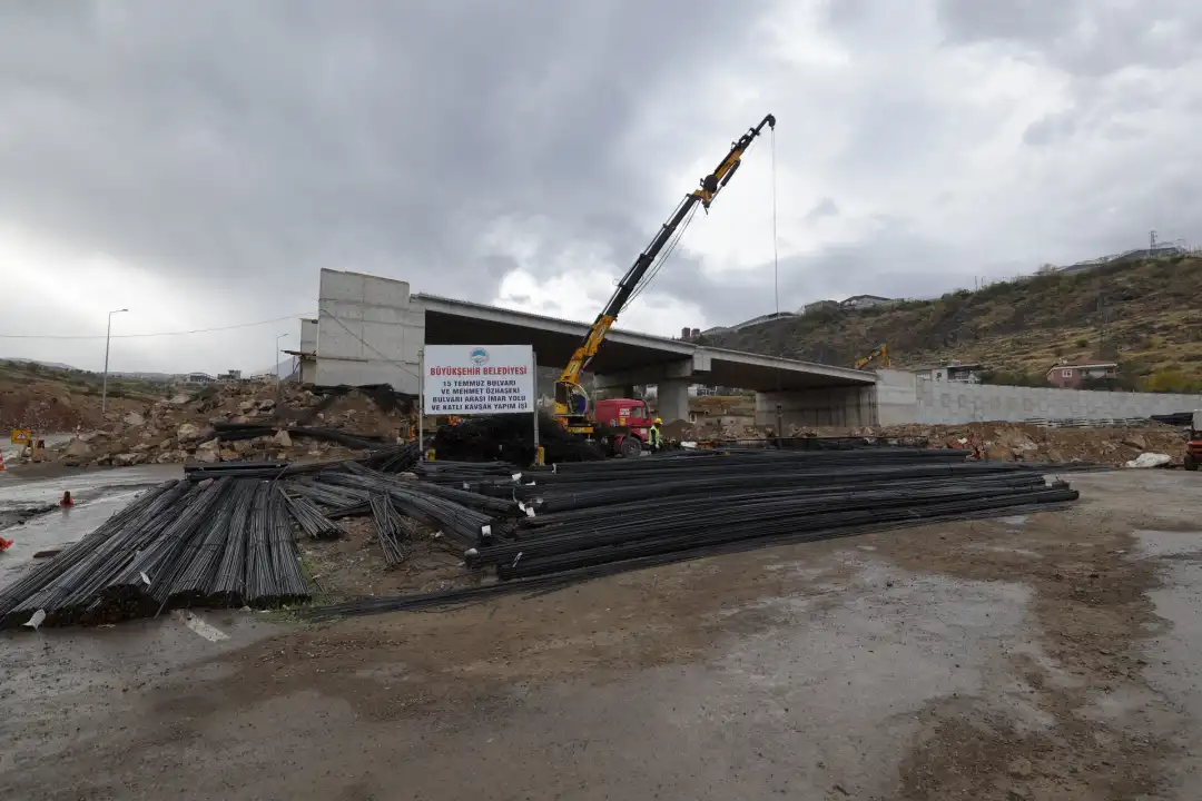 Başkan Büyükkılıç, imar yolu katlı kavşak çalışmalarını inceledi