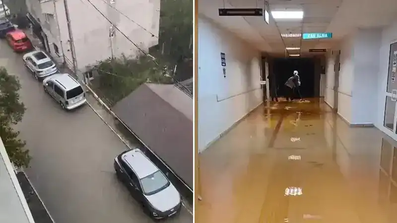 Sarıyer’de sağanak etkili oldu; hastaneyi ve evleri su bastı