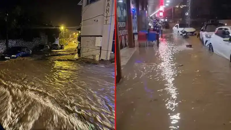 Hatay’da akşam saatlerinde etkili olan sağanak nedeniyle bazı yollarda su birikintileri oluştu