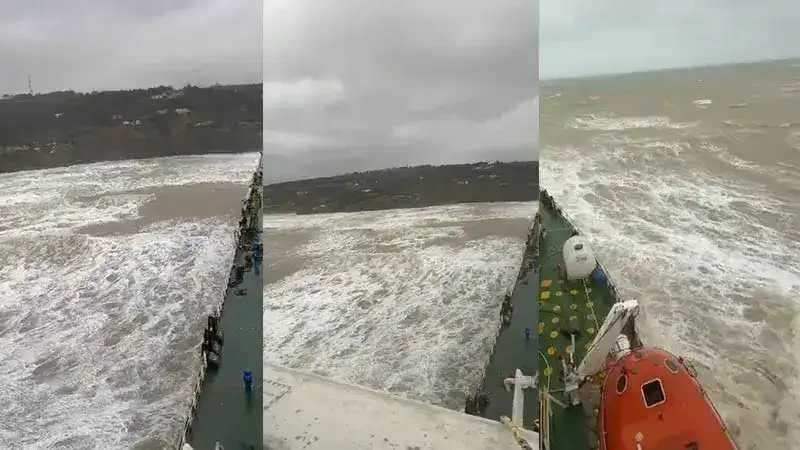 Sarıyer’de sürüklenen tanker karaya oturdu
