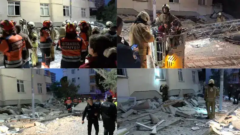 Maltepe'de 7 katlı binanın ilk 3 katı çöktü; arama kurtarma çalışması sürüyor