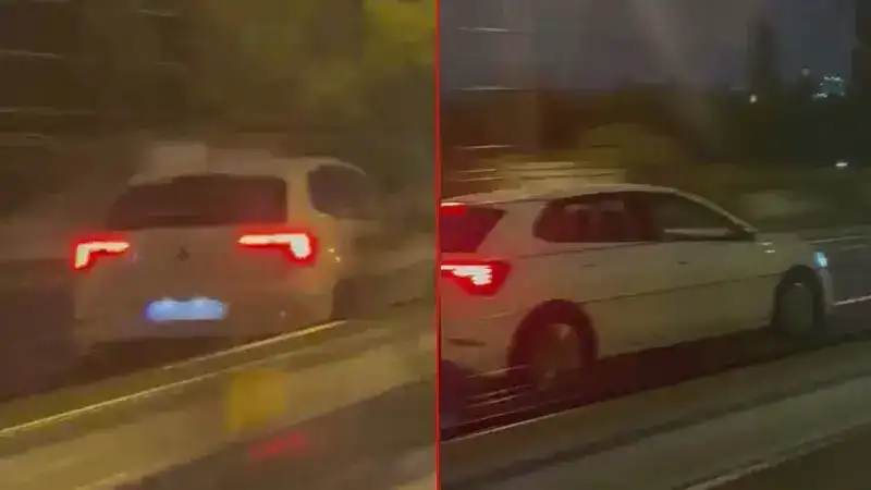 Üsküdar'da ters yönde ilerleyen otomobil kamerada