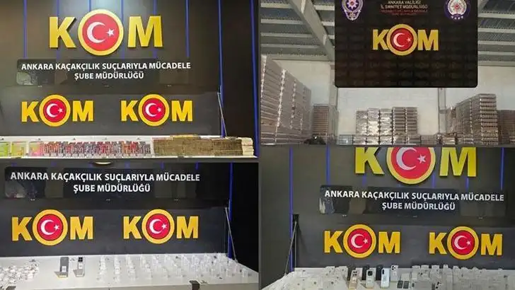 Ankara’da 21 milyon lira değerinde kaçak ürün ele geçirildi