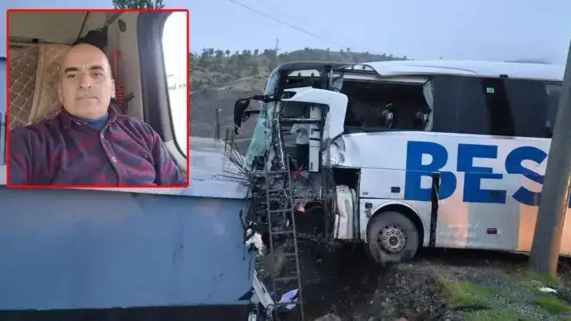 Yolcu otobüsü ile TIR çarpıştı; 1 ölü, 14 yaralı