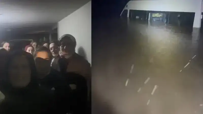 Eyüpsultan'da sel nedeniyle kafede mahsur kalan 65 kişiyi jandarma kurtardı